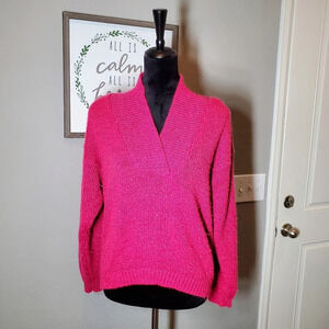 Junior Connection by Mervyn's Size Medium Fuscia Pink V-Neck Sweater
